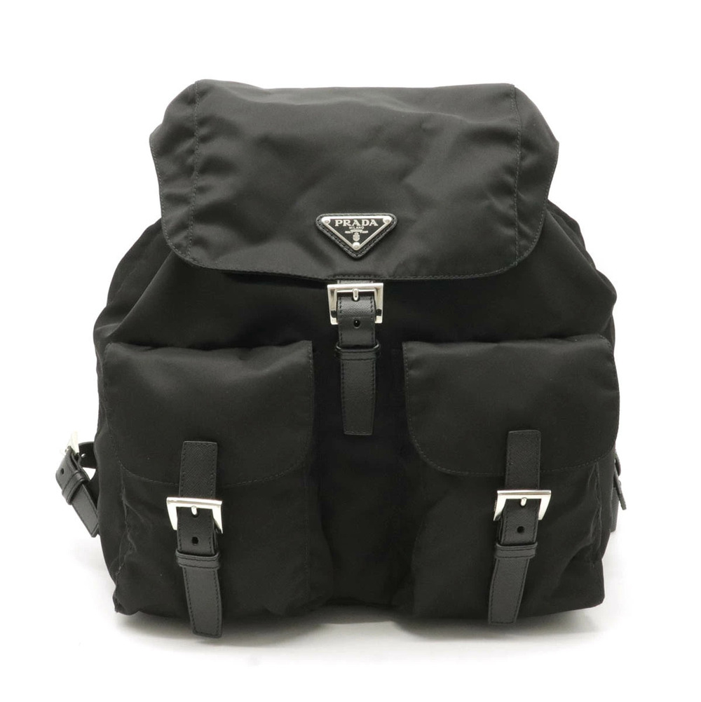Prada VELA Backpack Rucksack Daypack Leather NERO Black